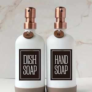 1pc Hand Soap Label Sticker for Dispenser Bottle Decor - Removable Dish Soap Lab